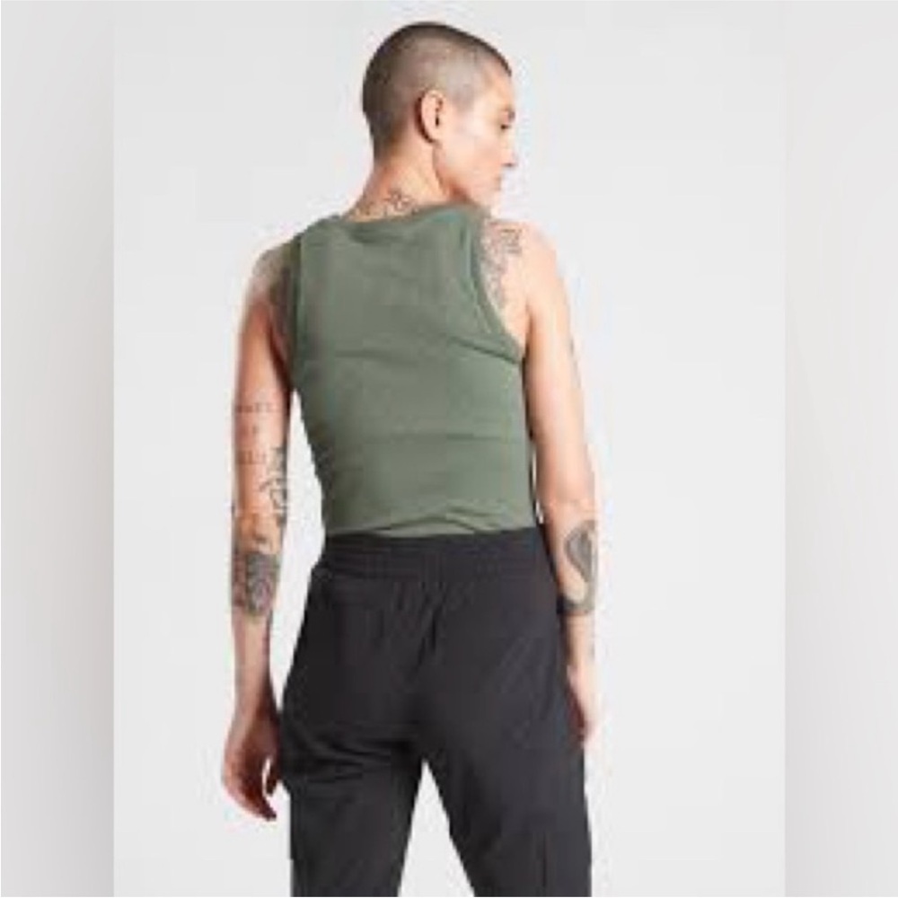 Athleta Renew CYA Length Ribbed Tank Laurel Olive Small - Picture 2 of 5